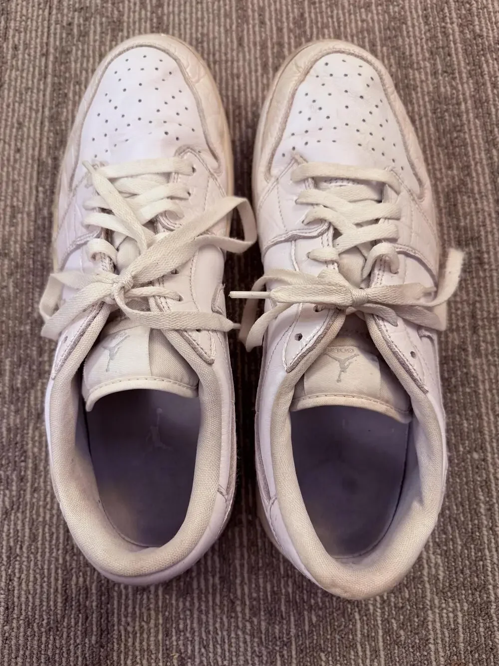 Nike Air Jordan 1 Low Golf Shoes Mens Size 12 White Croc Embossed DD9315-110